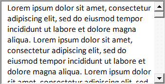 A text box with a scrollbar