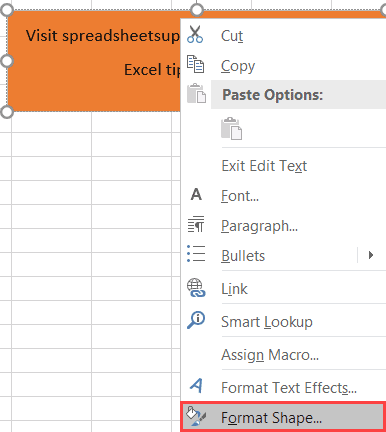 Choose Format Shape