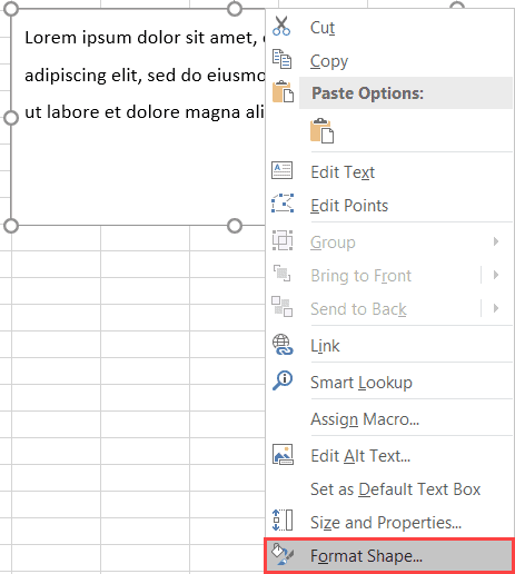 Click Format Shape