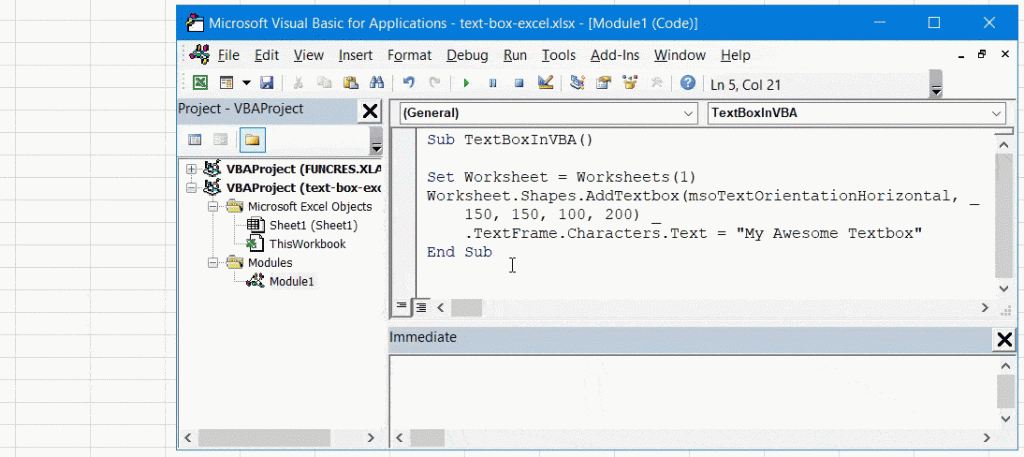 Text Box In Vba