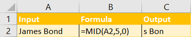 The Excel MID function and whitespaces