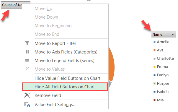 Hide all buttons on chart