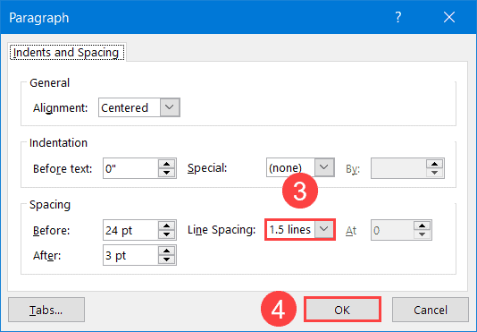 How to change line spacing