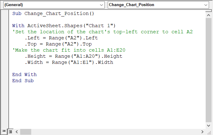 How to Change the Position and Size of Excel Charts in VBA