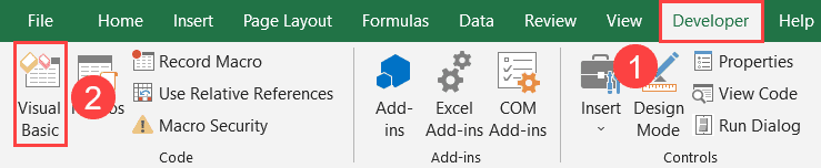 Open the VBA editor