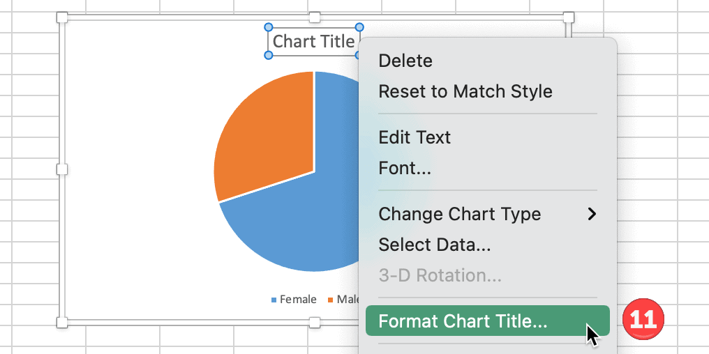 Change the pie chart title