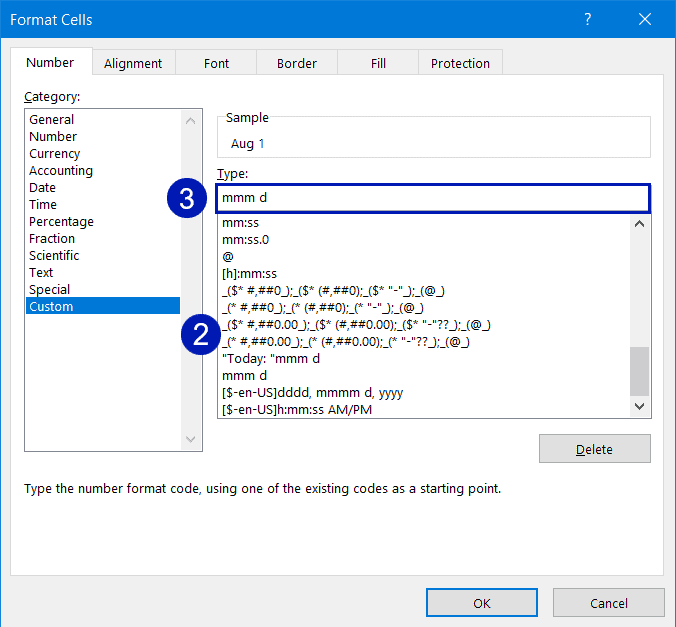 Create a custom date format