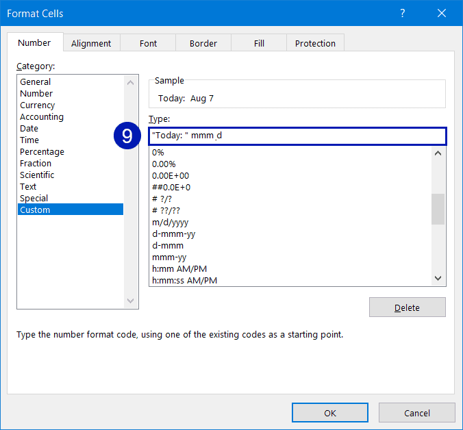 Format the current date values