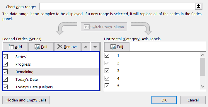 Order the data series