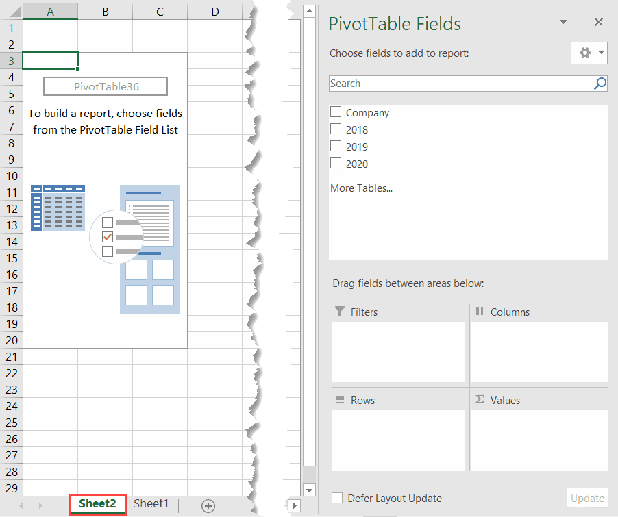 PivotTable Fields