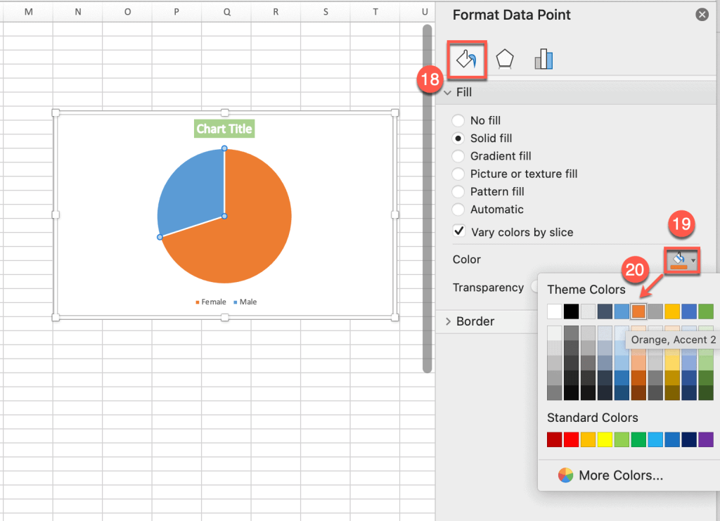 Recolor the pie chart