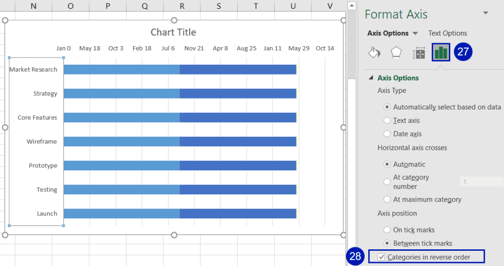 Select Categories in reverse order