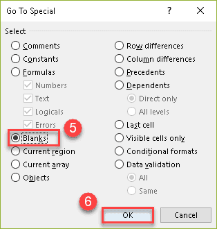 Choose blanks