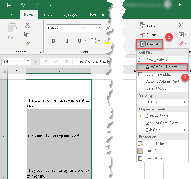 Click autofill row height