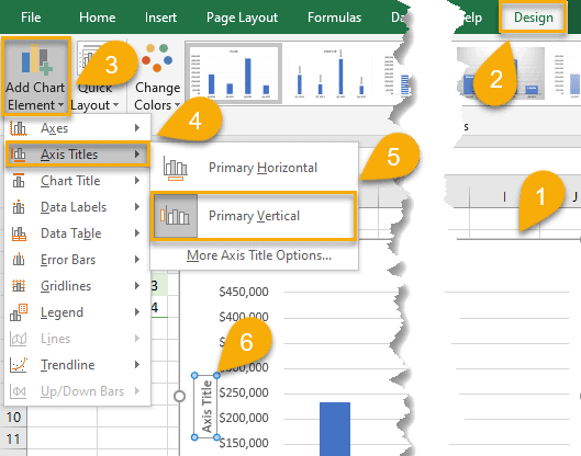 How to Add Axis Titles to Column Chart in Excel