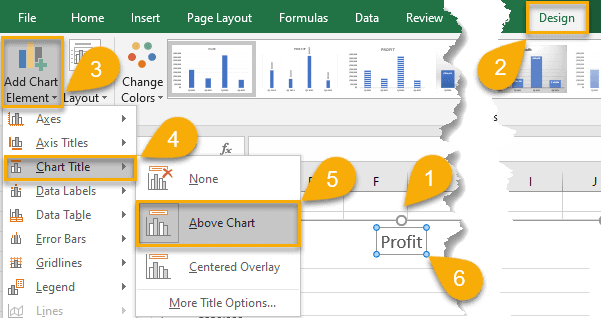 How to Change the Chart Title to Column Chart in Excel