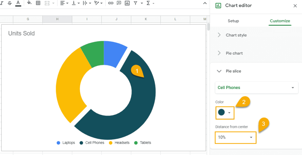 How to Modify an Individual Pie Slice on Pie Chart