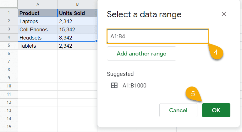 change a data range