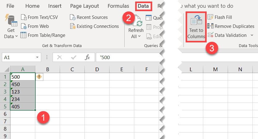 change text to columns