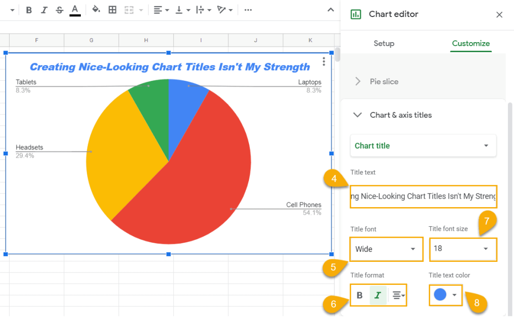 edit the chart title