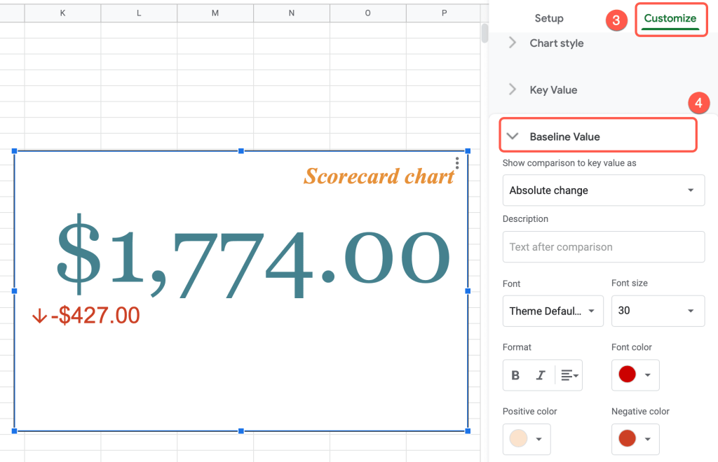 how to customize a baseline value