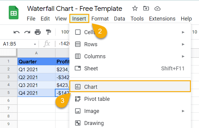 how to insert a chart