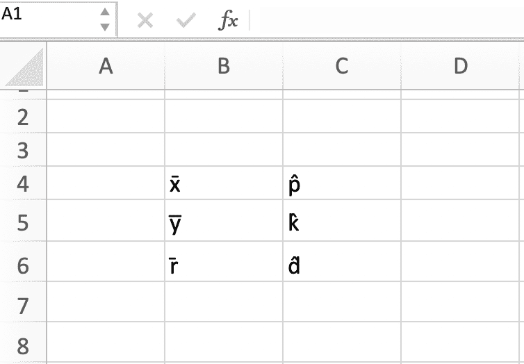 How To☝️ Type X-bar, Y-bar, P-hat, and Other Statistical Symbols in Excel