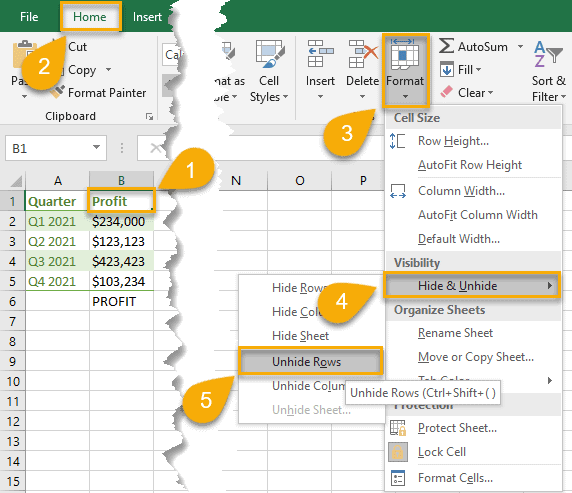 Checking for hidden rows