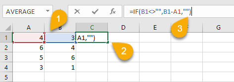 The formula for finding the difference of numbers