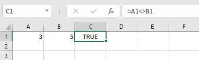 The result of comparing two different values