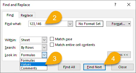 The setting of Values option