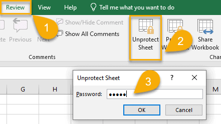 Unprotect Sheet