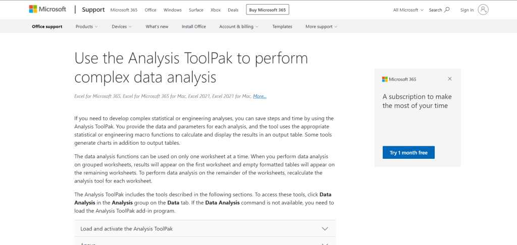 analysis toolpack