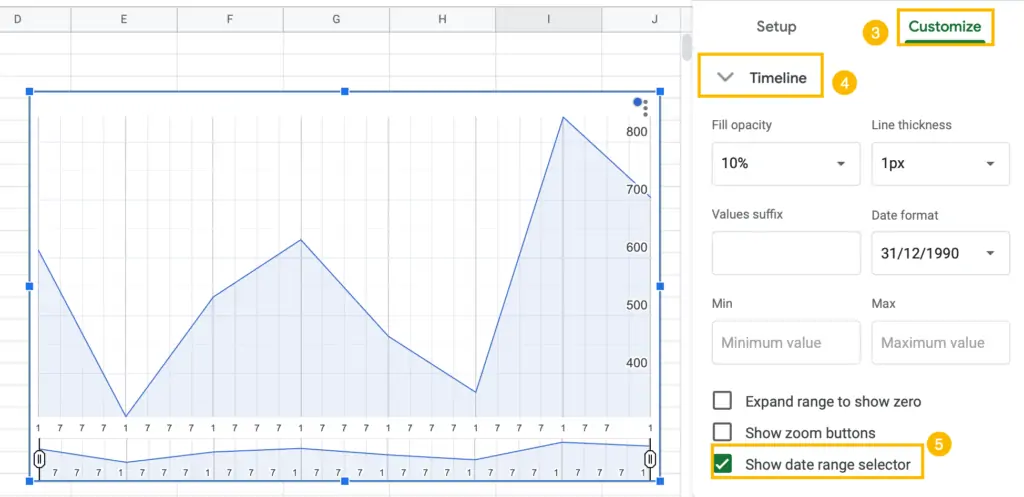 date range selector
