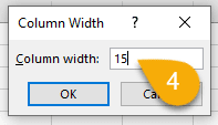 how to set the column width
