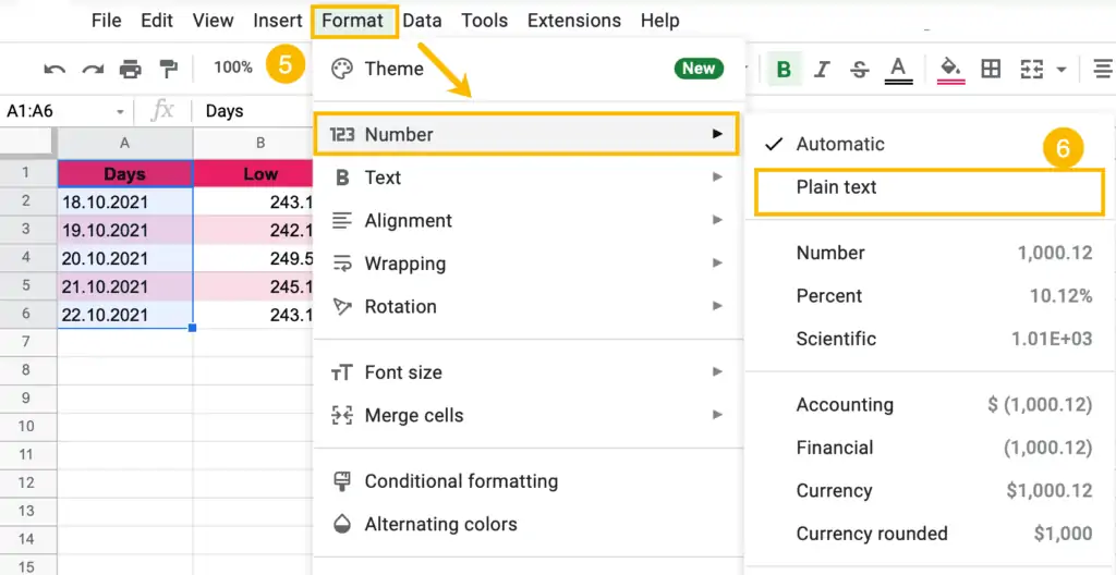 select plain text