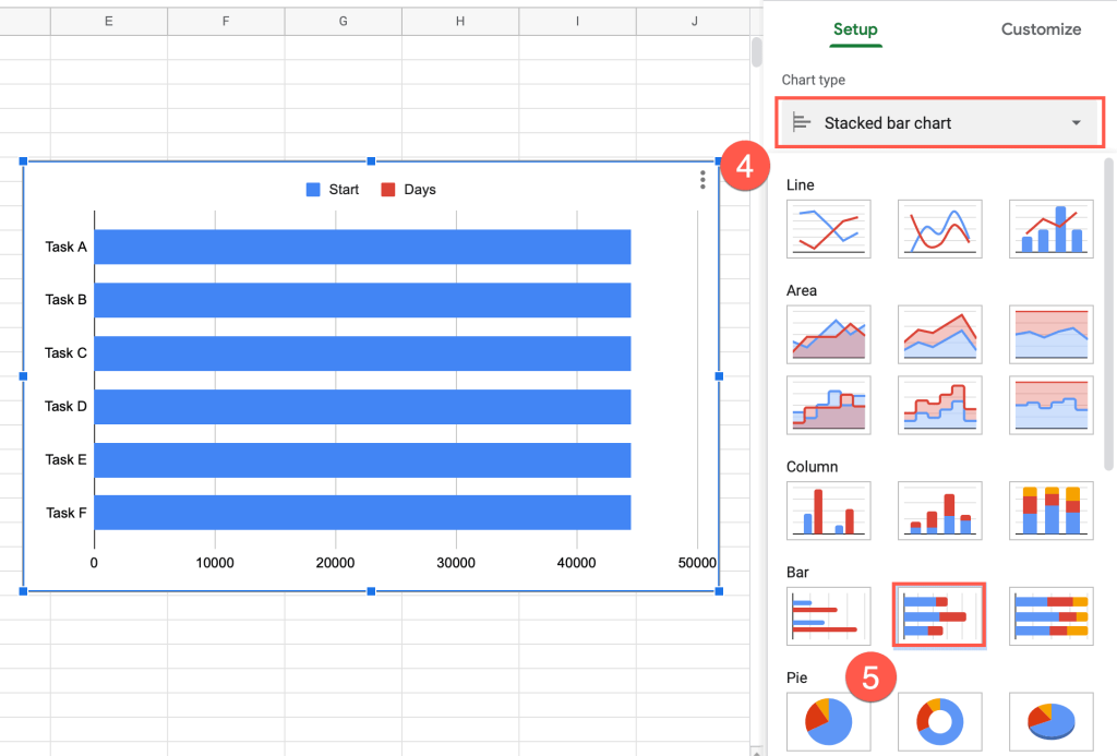 select stacked bar chart