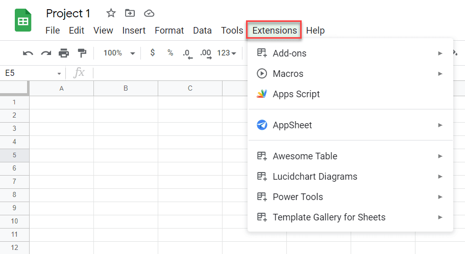 where to find google sheets add ons