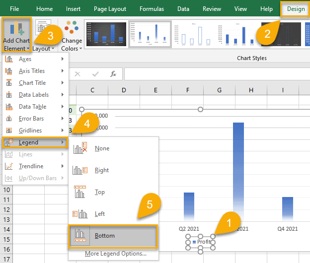 How to remove a chart legend in Excel