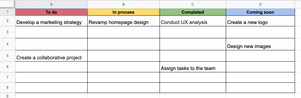 a Kanban board