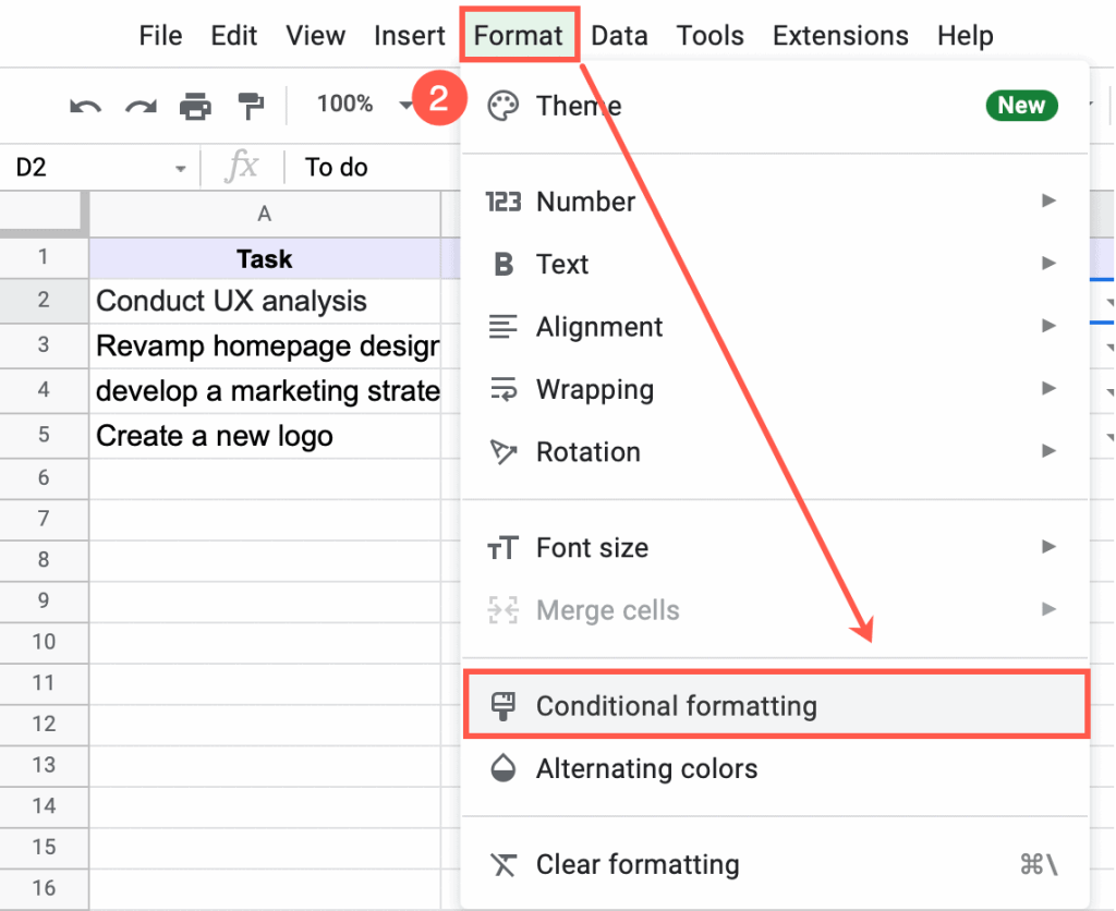 conditional formatting