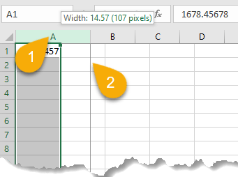 The width of column