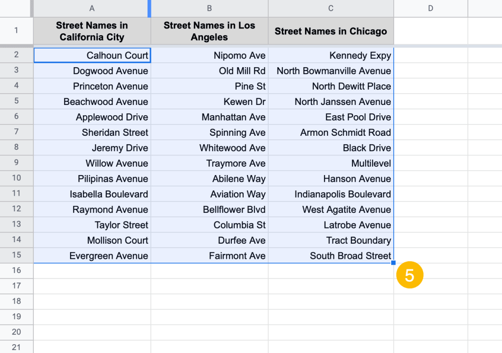 highlight the dataset multiple columns