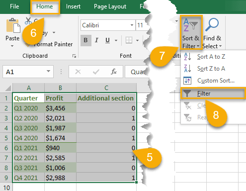 Filter in Excel