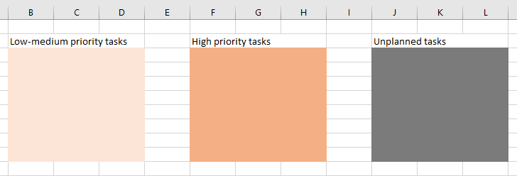 The example of Excel cards