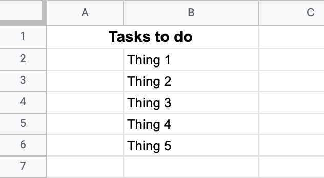 data for checklist