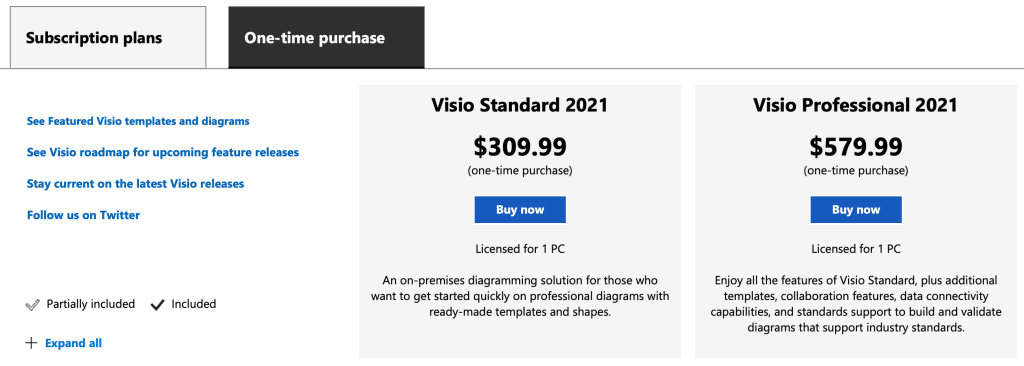 visio pricing