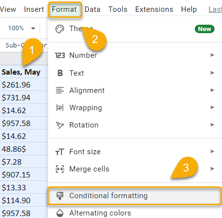 Conditional formatting