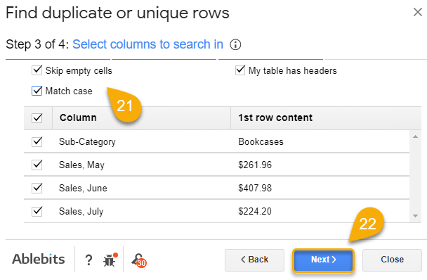 Find duplicates