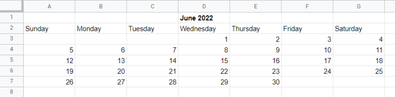 How to☝️ Make a Calendar in Google Sheets - Spreadsheet Daddy